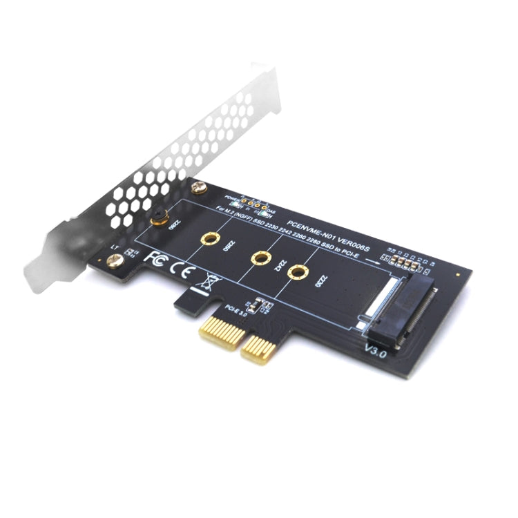 Adaptador de tarjeta vertical PCI-E 1X a M.2 NVME KEY-M SSD, With Baffle, Without Baffle