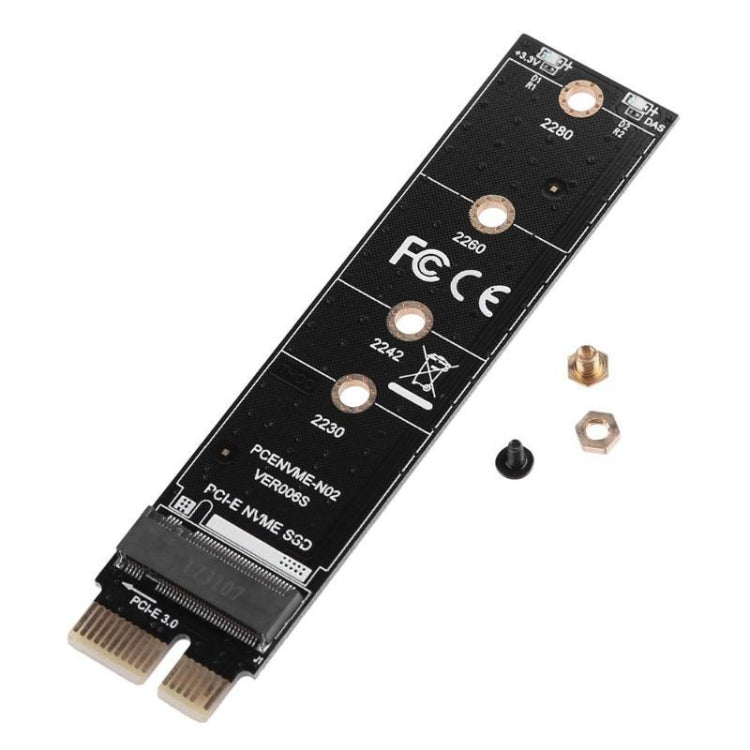 Adaptador de tarjeta vertical PCI-E 1X a M.2 NVME KEY-M SSD, With Baffle, Without Baffle