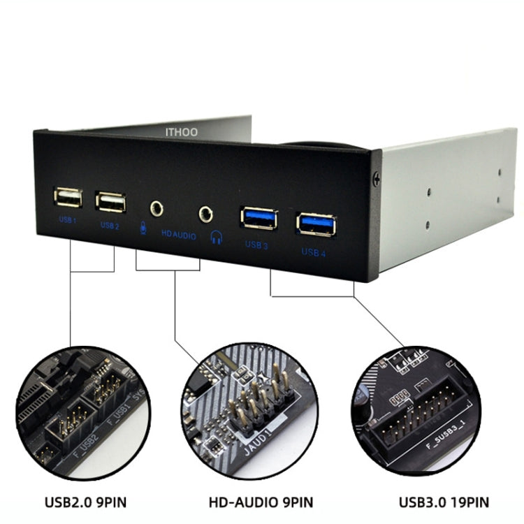 Panel frontal interno de la caja de la PC de escritorio, 2 x USB 3.0+2 x USB2.0+ HD-AUDIO, 4 x USB 2.0+HD-AUDIO