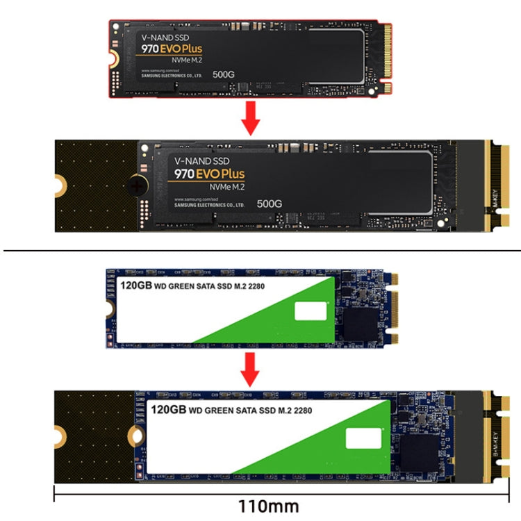 Para placa de prueba de placa de protección M.2 NGFF / PCIE / NVME SSD, Key-B Riser Card, Key-M Riser Card