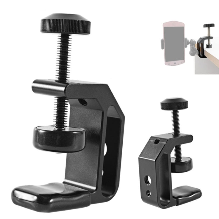 BEXIN WN-38 Abrazadera en C universal con orificio de 1/4 de pulgada y 3/8 de pulgada para mesas de montaje en escritorio