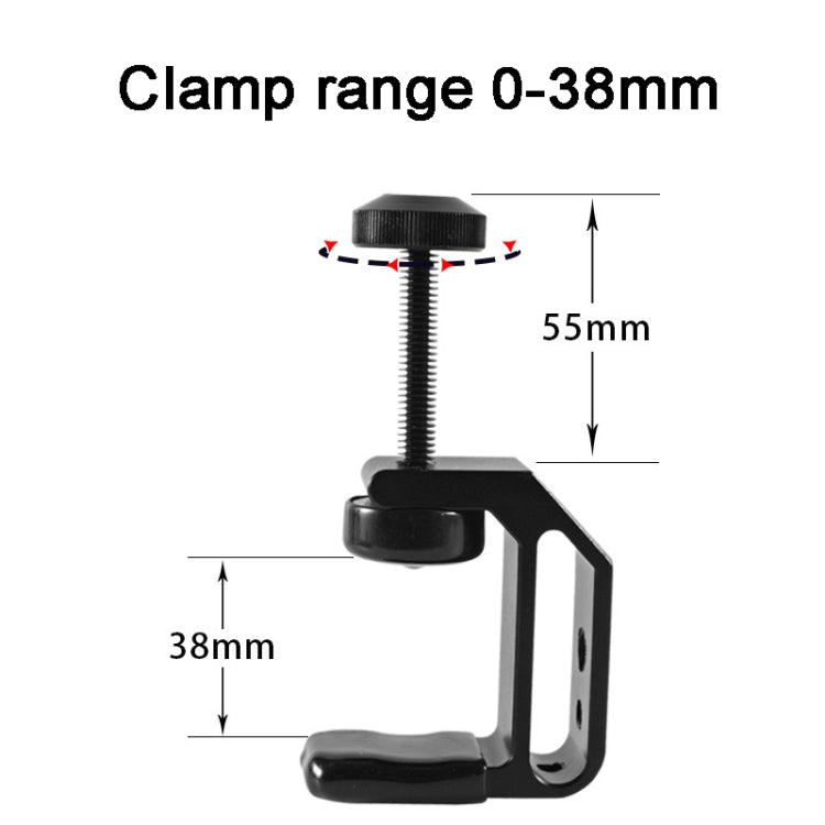 BEXIN WN-38 Abrazadera en C universal con orificio de 1/4 de pulgada y 3/8 de pulgada para mesas de montaje en escritorio
