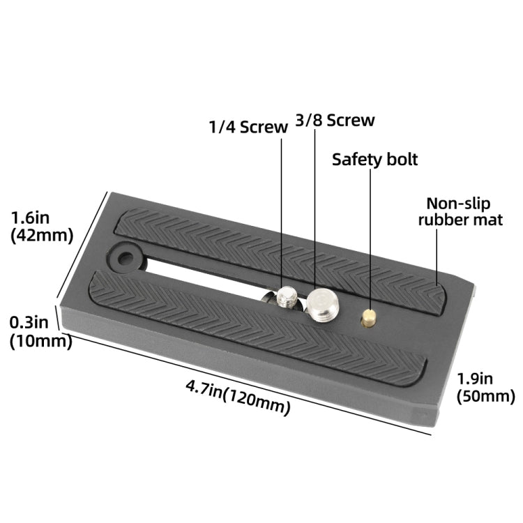 Placa de liberación rápida para Manfrotto 501 502 504HDV Benro S4 S6 S7 S8, BEXIN  501-L120A, BEXIN  501-L120, BEXIN 501-L90A, BEXIN  501-L90