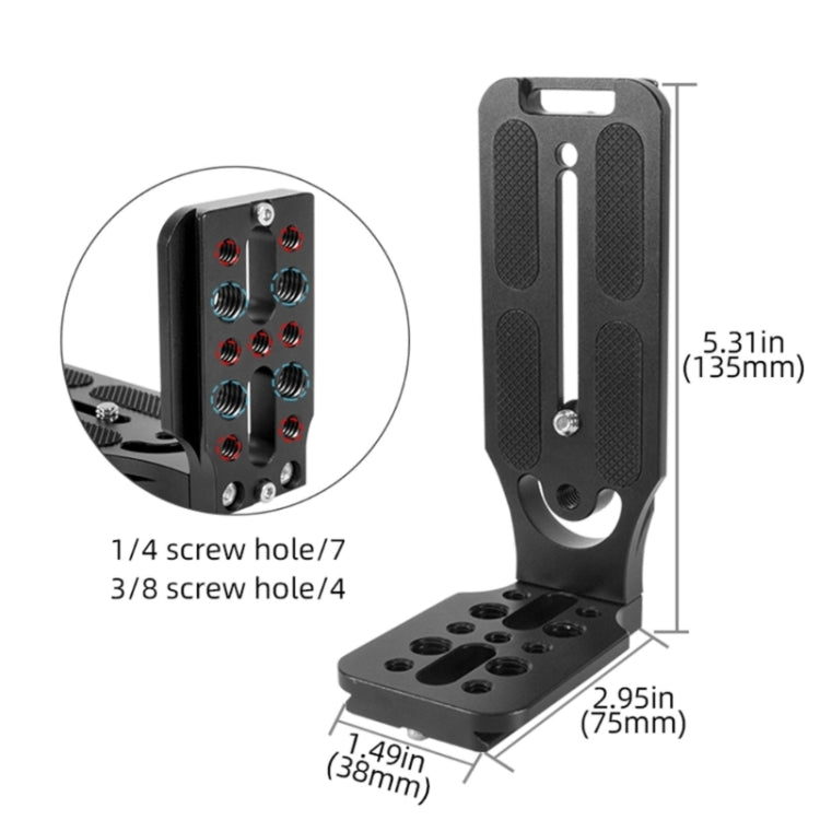 BEXIN L130-50C Placa de liberación rápida para cámara Tablero vertical en forma de L, L130-50C