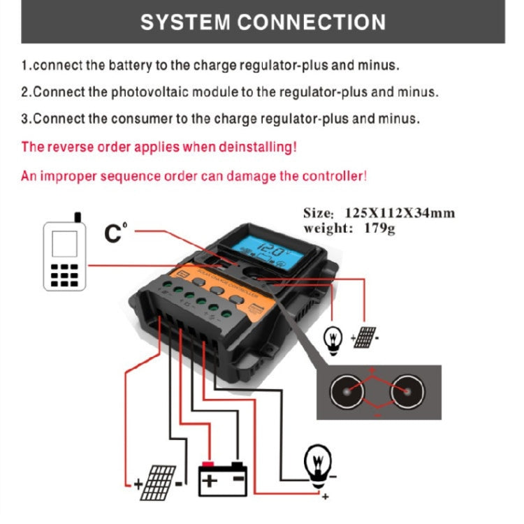 Pantalla de corriente continua dual 12V24V Controlador solar LCD PWM Controlador de generación de energía fotovoltaica, K1688 10A, K1688 20A, K1688 30A