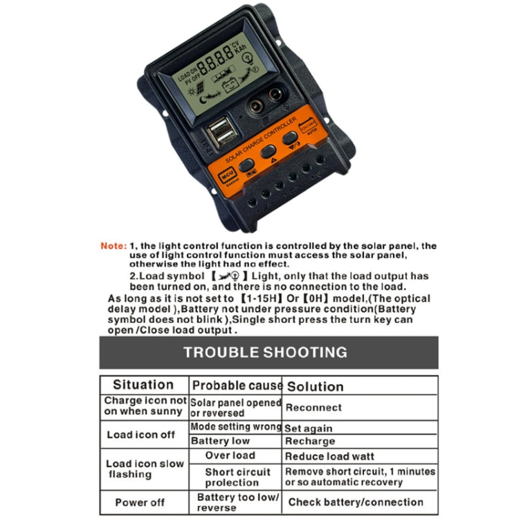 Pantalla de corriente continua dual 12V24V Controlador solar LCD PWM Controlador de generación de energía fotovoltaica, K1688 10A, K1688 20A, K1688 30A