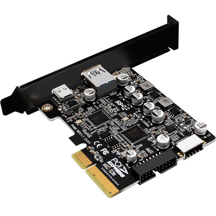 Tarjeta de extensión PCIE 3.0 a USB 3.2 Puerto tipo C Tarjeta vertical de expansión frontal tipo E, PH68