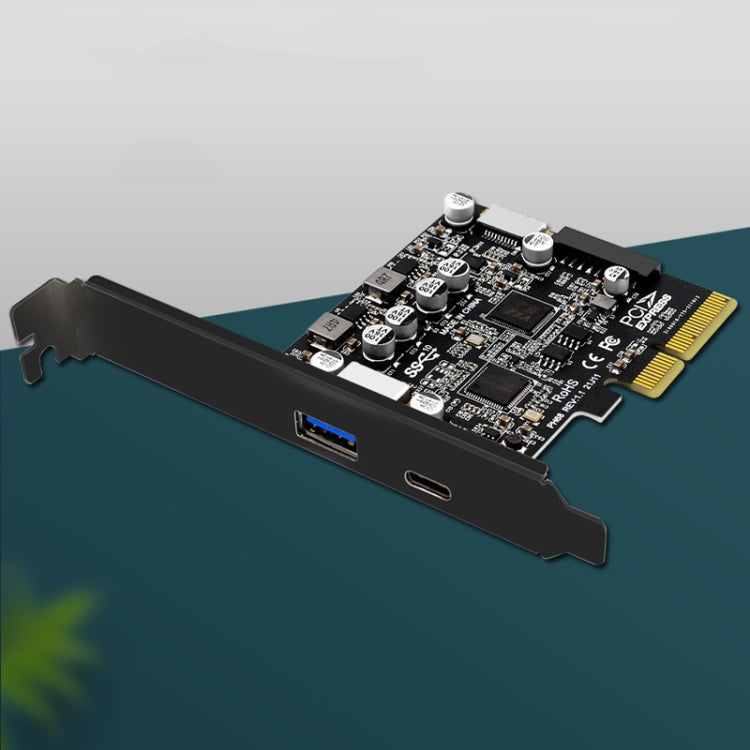 Tarjeta de extensión PCIE 3.0 a USB 3.2 Puerto tipo C Tarjeta vertical de expansión frontal tipo E, PH68
