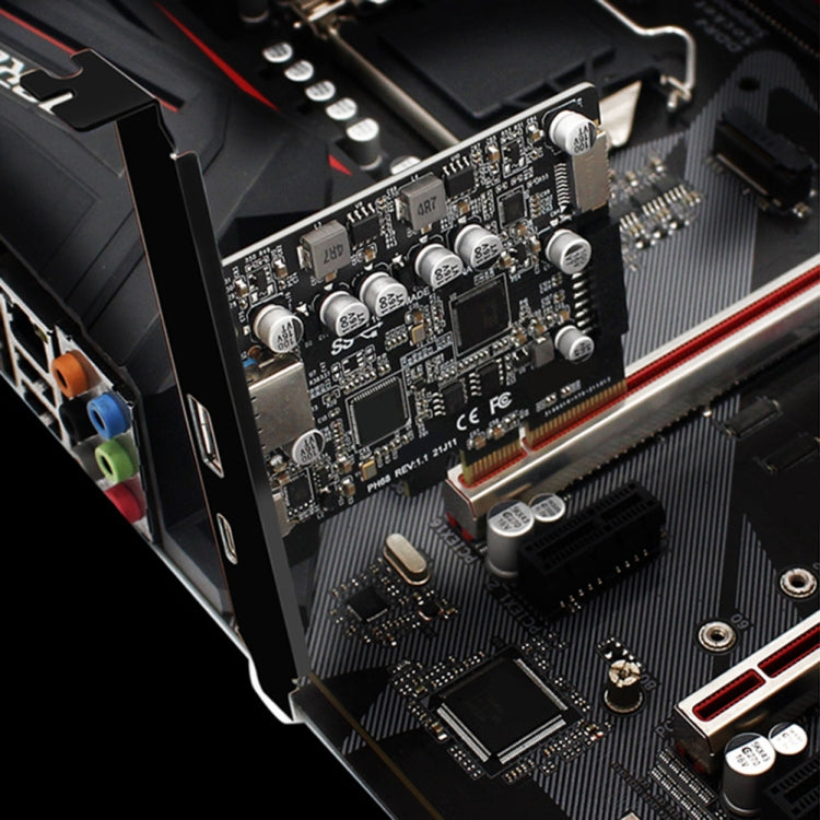 Tarjeta de extensión PCIE 3.0 a USB 3.2 Puerto tipo C Tarjeta vertical de expansión frontal tipo E, PH68