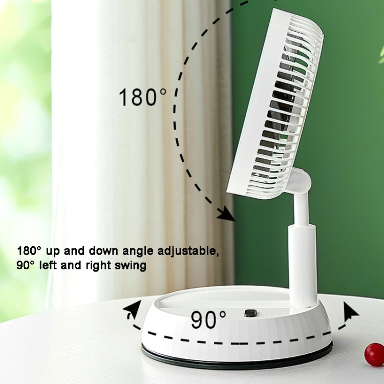 El ventilador telescópico plegable portátil de 8 pulgadas puede sacudir la cabeza con sincronización y control remoto, White 6000 mAh
