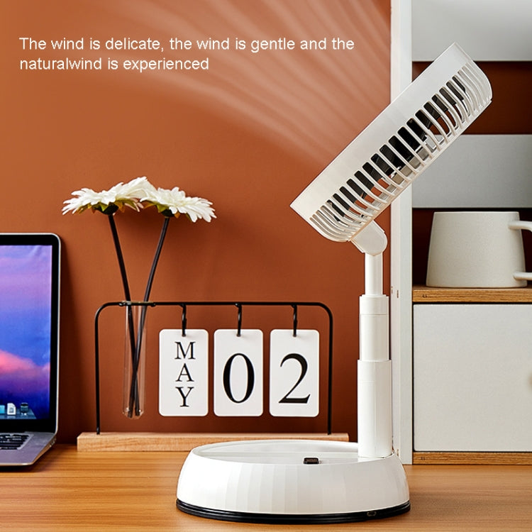 El ventilador telescópico plegable portátil de 8 pulgadas puede sacudir la cabeza con sincronización y control remoto, White 6000 mAh