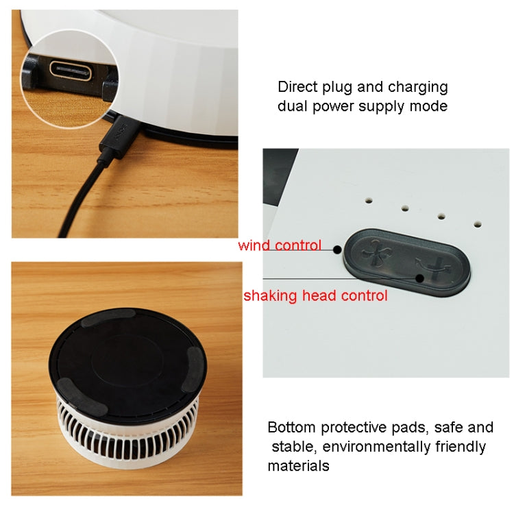 El ventilador telescópico plegable portátil de 8 pulgadas puede sacudir la cabeza con sincronización y control remoto, White 6000 mAh