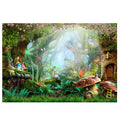 Fondo de fotografía de bosque de fantasía de 150x210 cm, tela de dibujos animados para niños, decoración de fiesta, telón de fondo
