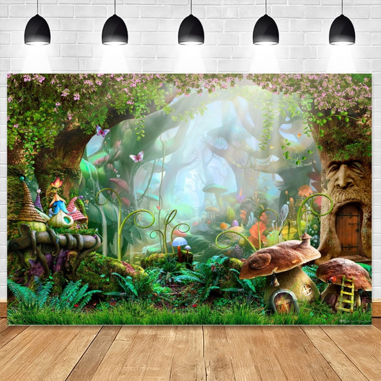 Fondo de fotografía de bosque de fantasía de 150x210 cm, tela de dibujos animados para niños, decoración de fiesta, telón de fondo