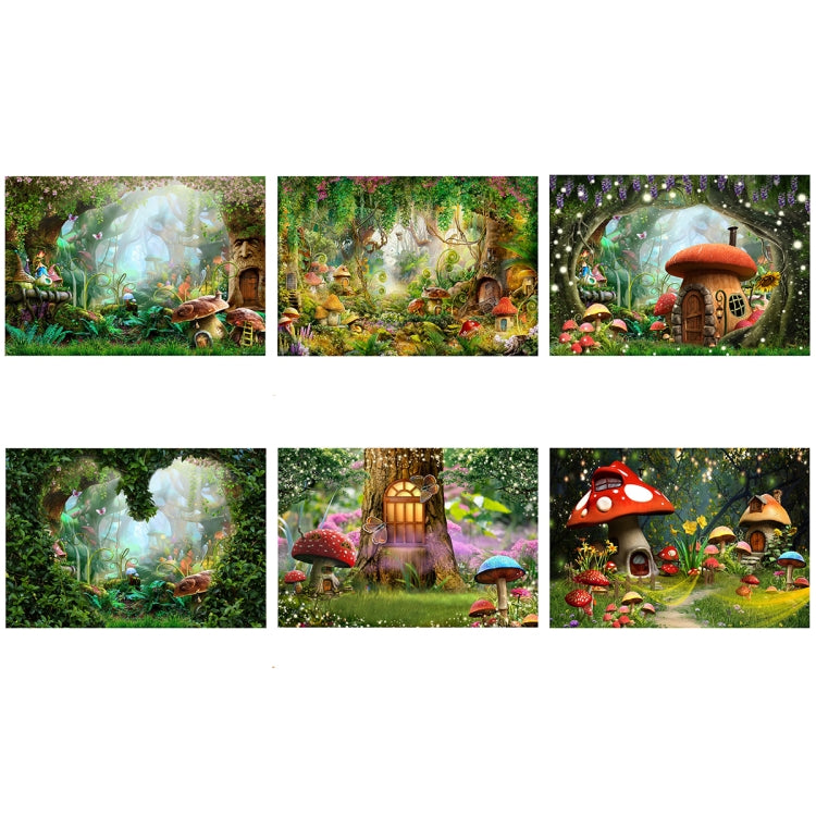 Fondo de fotografía de bosque de fantasía de 150x210 cm, tela de dibujos animados para niños, decoración de fiesta, telón de fondo
