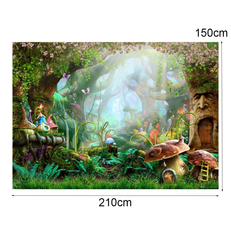 Fondo de fotografía de bosque de fantasía de 150x210 cm, tela de dibujos animados para niños, decoración de fiesta, telón de fondo