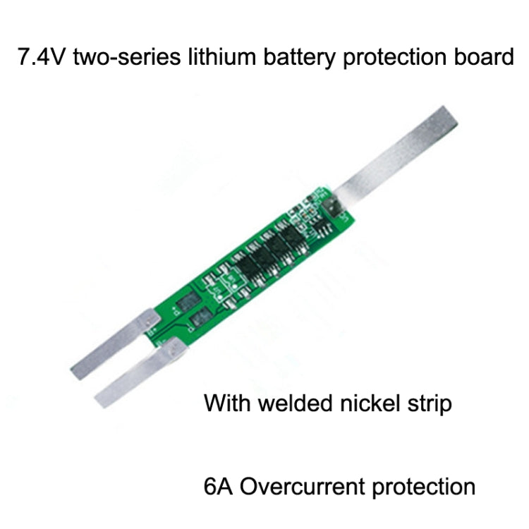 Placa de protección de batería de litio de tira larga de níquel de 7,4 V más 5 uds. Placa de protección de batería de sobrecorriente 6A, 7.4V 6A