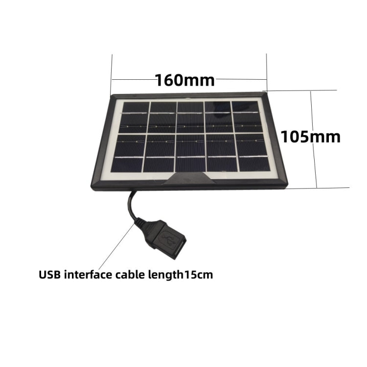 Linterna de lámpara de mesa pequeña con panel solar de cabeza hembra USB 5V / 1.8W, Solar Panel