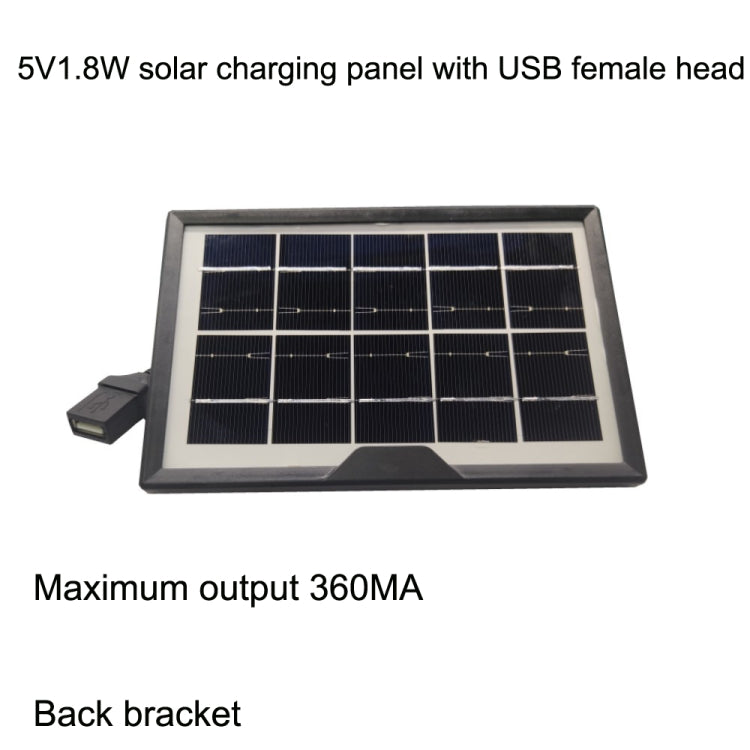 Linterna de lámpara de mesa pequeña con panel solar de cabeza hembra USB 5V / 1.8W, Solar Panel