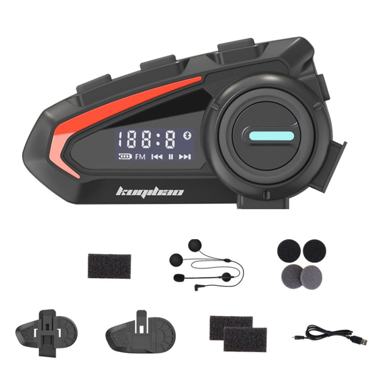 KUQIBAO Casco de moto Auricular Bluetooth impermeable con pantalla