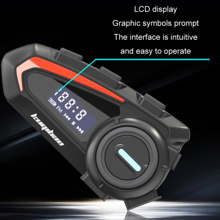 KUQIBAO Casco de moto Auricular Bluetooth impermeable con pantalla