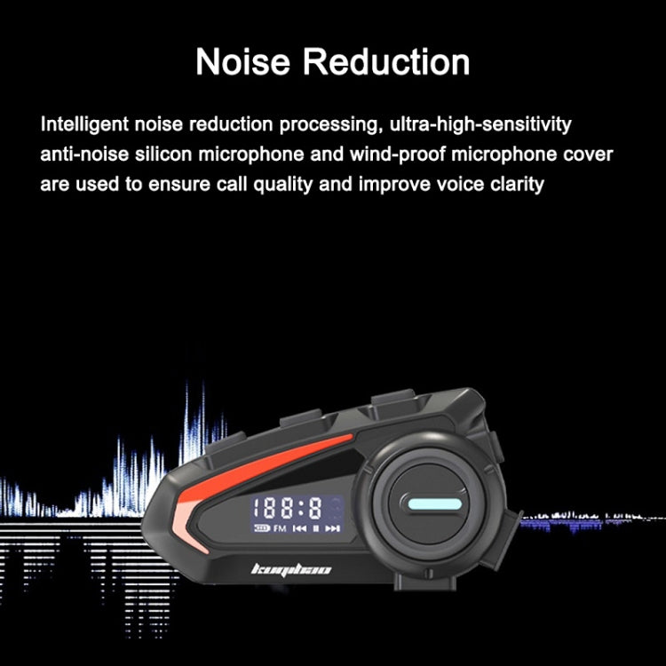 KUQIBAO Casco de moto Auricular Bluetooth impermeable con pantalla