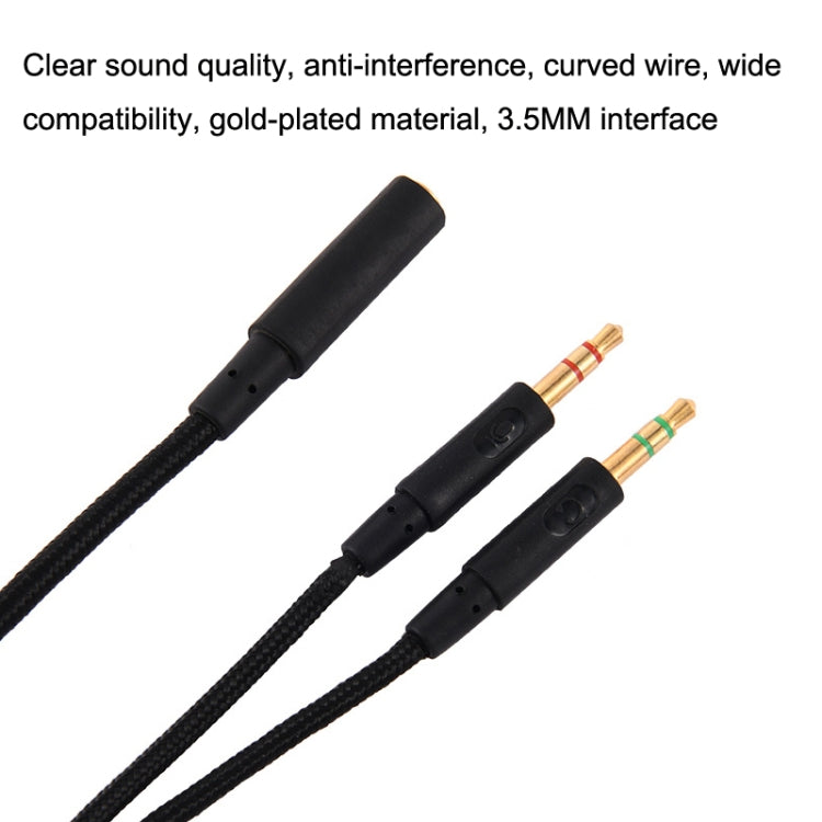 Para Kingston Skyline Alpha Cloud II 3,5mm 2 en 1 Cable de Audio, ZS0174 Black