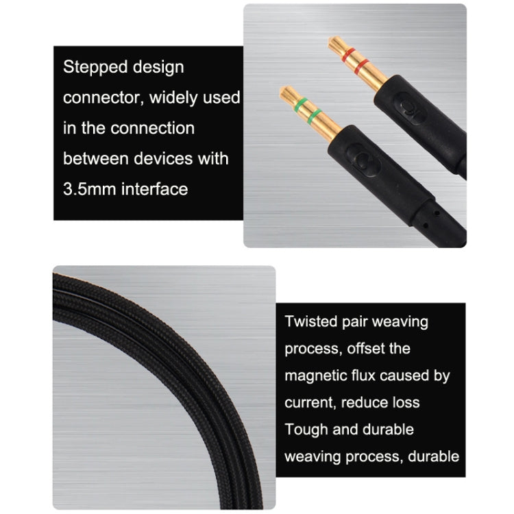 Para Kingston Skyline Alpha Cloud II 3,5mm 2 en 1 Cable de Audio, ZS0174 Black