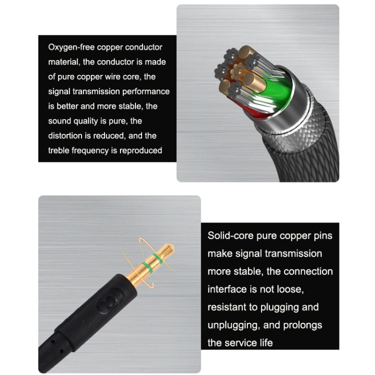 Para Kingston Skyline Alpha Cloud II 3,5mm 2 en 1 Cable de Audio, ZS0174 Black