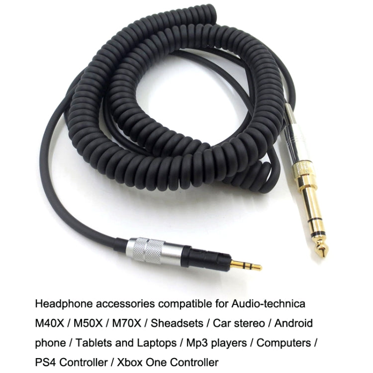 Para ATH-M50X / M40X / M70X Cable de audio para auriculares con resorte AUX Cabezal de 2,5 mm, ZS0246