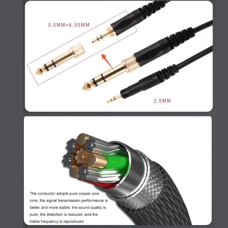 Para ATH-M50X / M40X / M60X / M70X Cable de audio para auriculares Cable de repuesto, ZS0166