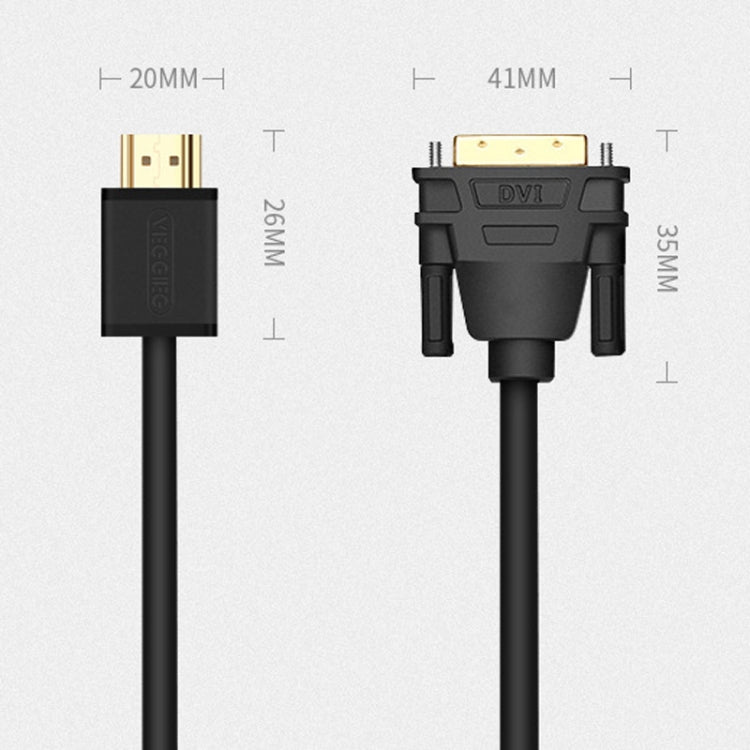 VEGGIEG HDMI a DVI computadora TV HD Monitor convertidor Cable puede intercambiable, 1m, 1.5m, 2m, 3m, 5m, 8m, 10m, 12m, 15m