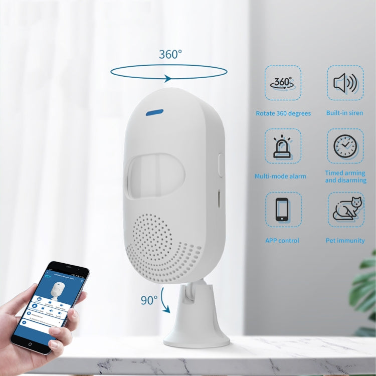 TUYA APP Control Inalámbrico PIR Sensor de movimiento Alarma WiFi Detector de movimiento, Tuya  WiFi