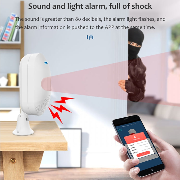TUYA APP Control Inalámbrico PIR Sensor de movimiento Alarma WiFi Detector de movimiento, Tuya  WiFi