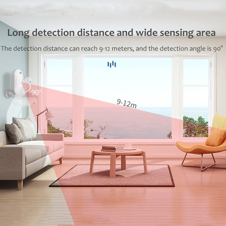 TUYA APP Control Inalámbrico PIR Sensor de movimiento Alarma WiFi Detector de movimiento, Tuya  WiFi