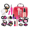Caja de maquillaje de simulación para niñas Juego de cosméticos no tóxicos Play House, 21 In 1 Rose Leather Bag, 21 In 1 Orange Leather Bag, 20 In 1 OPP Bag