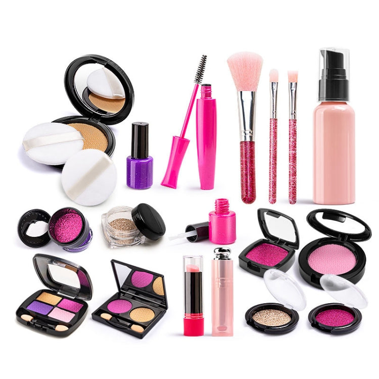 Caja de maquillaje de simulación para niñas Juego de cosméticos no tóxicos Play House, 21 In 1 Rose Leather Bag, 21 In 1 Orange Leather Bag, 20 In 1 OPP Bag