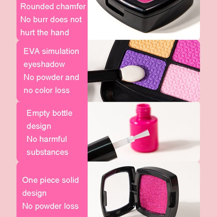 Caja de maquillaje de simulación para niñas Juego de cosméticos no tóxicos Play House, 21 In 1 Rose Leather Bag, 21 In 1 Orange Leather Bag, 20 In 1 OPP Bag
