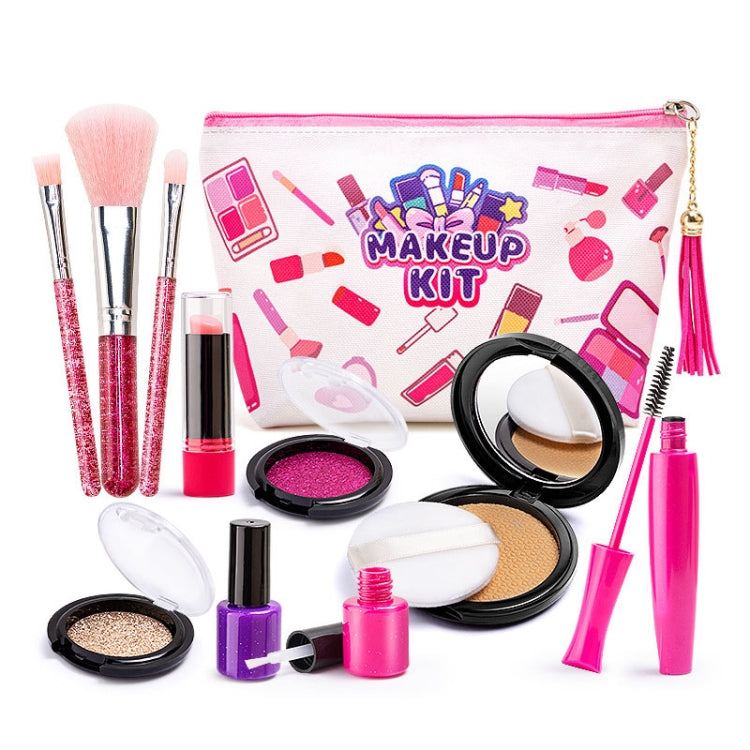 Juego de 11 unidades de caja de maquillaje de simulación para niñas, juego de cosméticos no tóxicos, Beautiful Makeup Bag 1164, Wave Dot Bag 1162, Shell Bag 1165, Graffiti Bag 1163, OPP Bag 1162A, OPP Bag 1163A, OPP Bag 1164A, OPP Bag 1165A