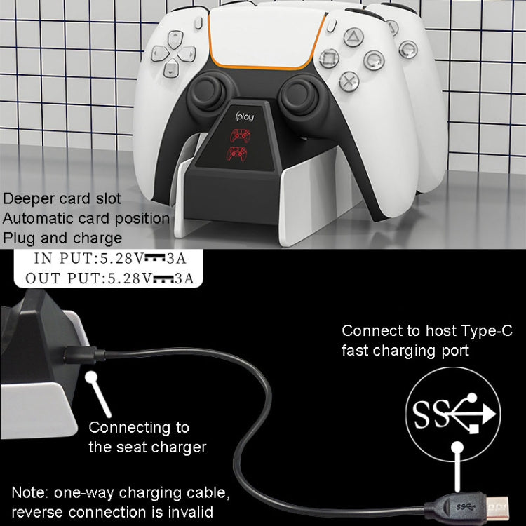iplay HBP-260 para PS5 Mango Asiento de carga Juego eléctrico Mango Asiento de carga rápida, HBP-260