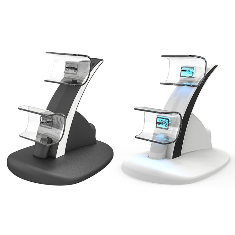 iplay HBP-253 para juego de PS5 Mango inalámbrico Base de carga doble Soporte de colocación, HBP-253 (White), HBP-253 (Black)