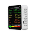 Detector de calidad del aire PM2.5/PM10 Monitor de calidad del aire interior, 6 in 1 Air Quality Detector White, 6 in 1 Air Quality Detector Black