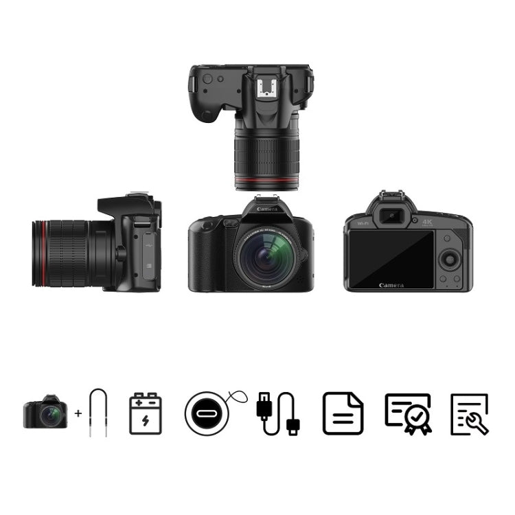 Cámara digital WIFI de alta definición de 64 millones de píxeles con visión nocturna de doble cámara 4K, Standard Without Memory Card, Standard+Fill Light, Standard+Macroscopic Mirror, Standard+Microphone, Standard+Handheld Bracket                     ...