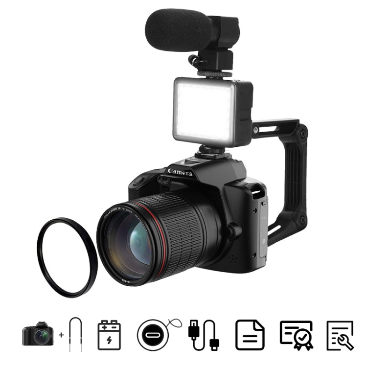 Cámara digital WIFI de alta definición de 64 millones de píxeles con visión nocturna de doble cámara 4K, Standard Without Memory Card, Standard+Fill Light, Standard+Macroscopic Mirror, Standard+Microphone, Standard+Handheld Bracket                     ...
