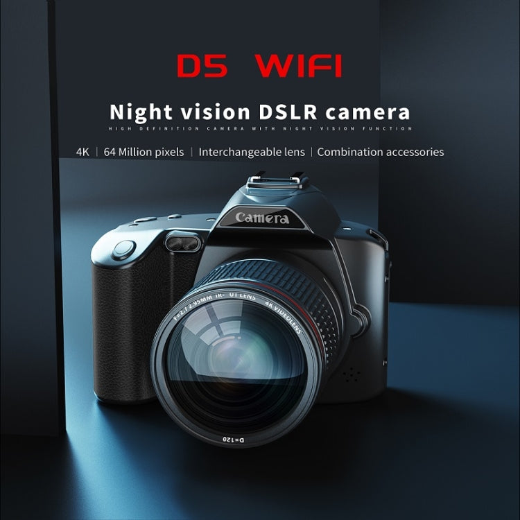 Cámara digital WIFI de alta definición de 64 millones de píxeles con visión nocturna de doble cámara 4K, Standard Without Memory Card, Standard+Fill Light, Standard+Macroscopic Mirror, Standard+Microphone, Standard+Handheld Bracket                     ...