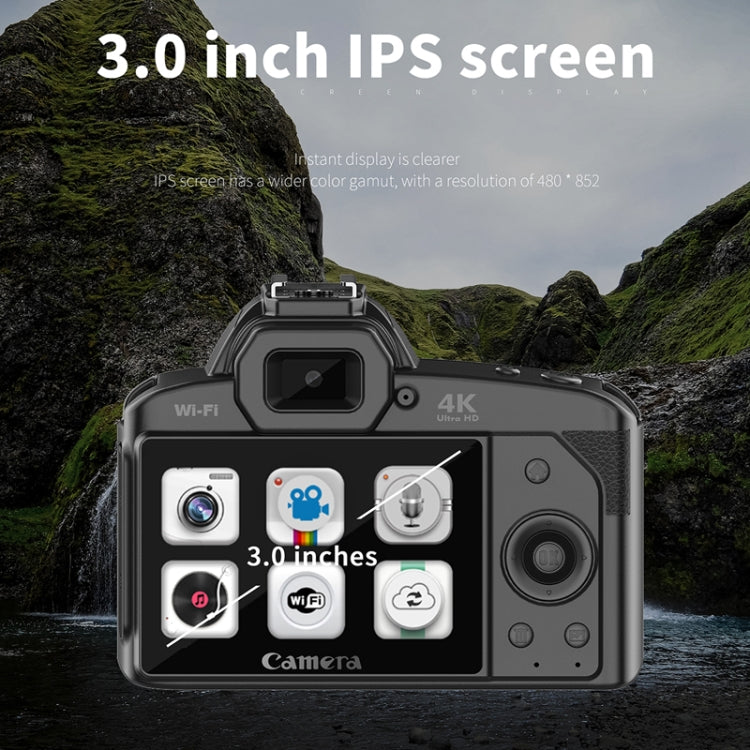 Cámara digital WIFI de alta definición de 64 millones de píxeles con visión nocturna de doble cámara 4K, Standard Without Memory Card, Standard+Fill Light, Standard+Macroscopic Mirror, Standard+Microphone, Standard+Handheld Bracket                     ...
