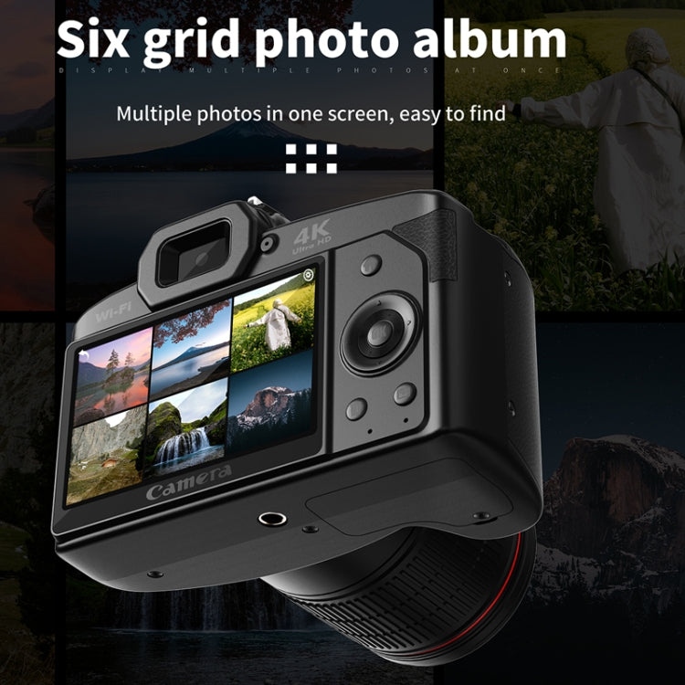 Cámara digital WIFI de alta definición de 64 millones de píxeles con visión nocturna de doble cámara 4K, Standard Without Memory Card, Standard+Fill Light, Standard+Macroscopic Mirror, Standard+Microphone, Standard+Handheld Bracket                     ...