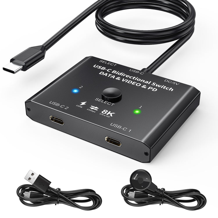 Conmutador bidireccional 8K30 tipo C/USB-C Divisor HD de 10 Gbps, KC-C201, C201 Single Machine