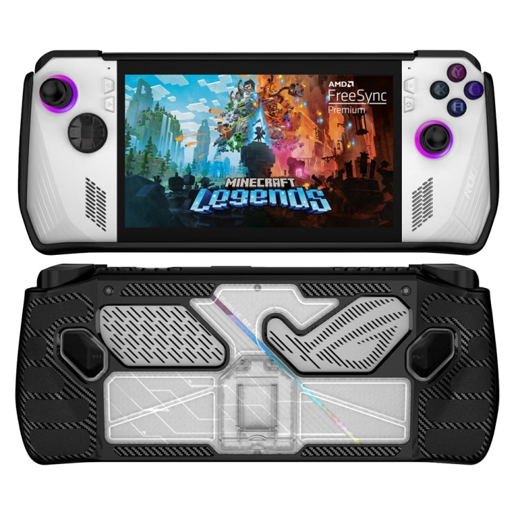 Para ASUS Rog Ally Game Console PC + TPU Funda protectora con soporte, PC+TPU  Black+Transparent, PC+TPU White+Transparent