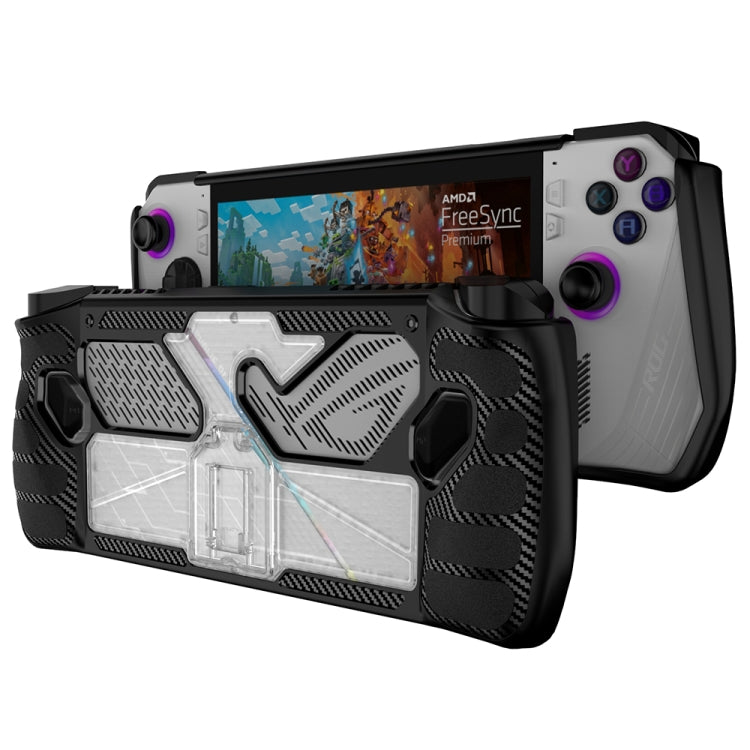 Para ASUS Rog Ally Game Console PC + TPU Funda protectora con soporte, PC+TPU  Black+Transparent, PC+TPU White+Transparent